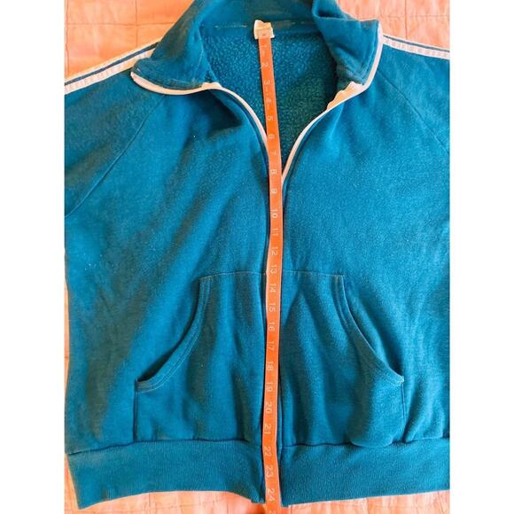 Vintage 1970s Teal Track Jacket - Picture 7 of 8